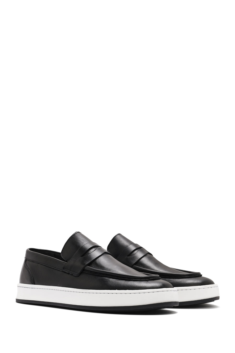 Men's Black Chunky Leather Loafers