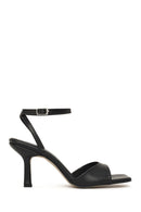 Women's Black Ankle Buckle Thin Heel Sandals | Derimod