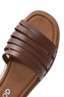 Women's Brown Ankle-Strap Leather Bodrum Sandals | Derimod