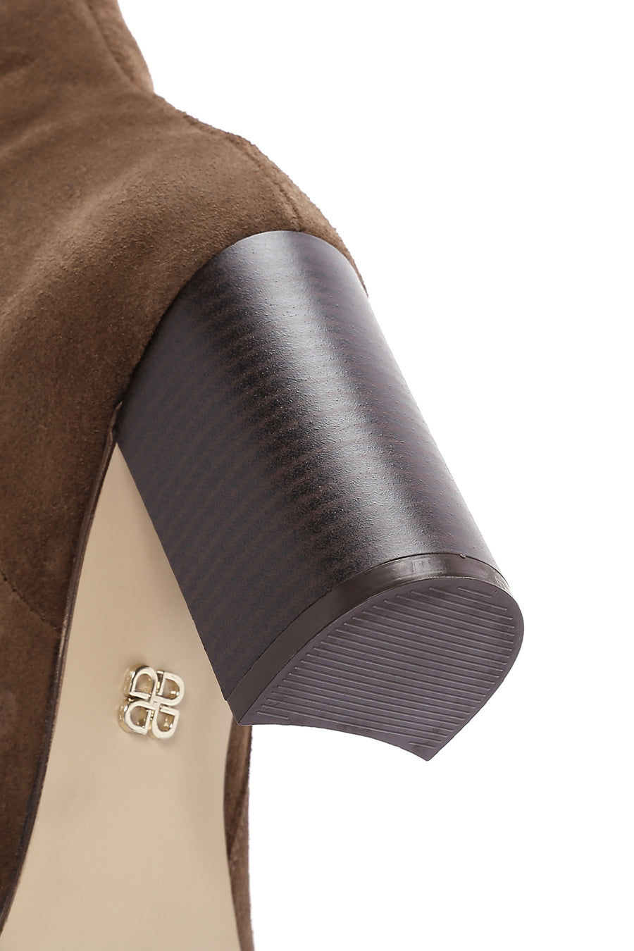 Women's Walnut Suede Leather Heeled Zipper Boots