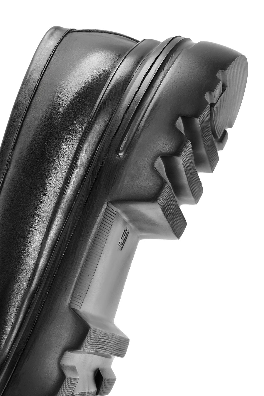 Men's Black Printed Buckle Detailed Leather Loafer