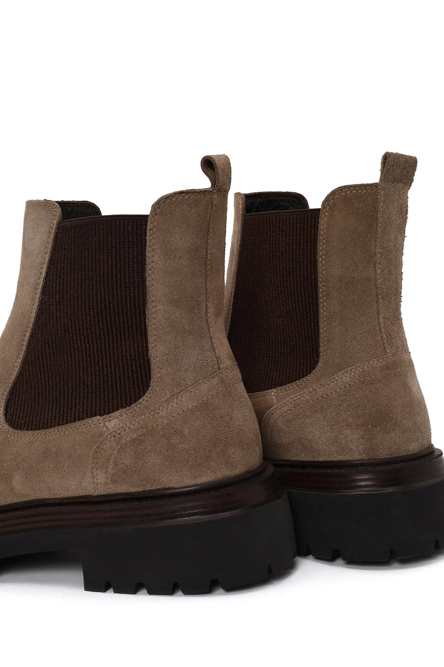 Male Beige Thick-Soled Suede Chelsea Boots
