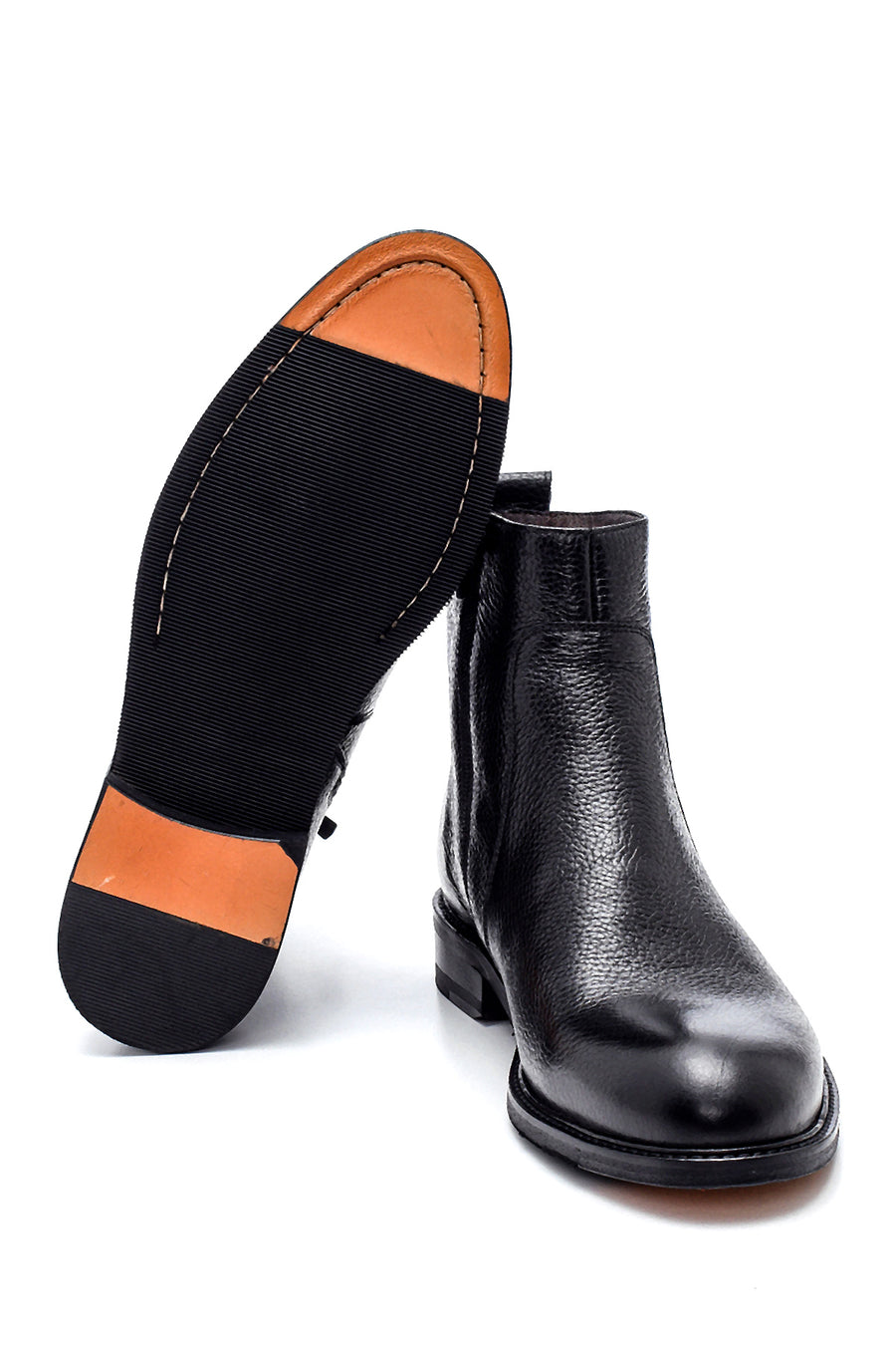 Men's Leather Zippered Boots