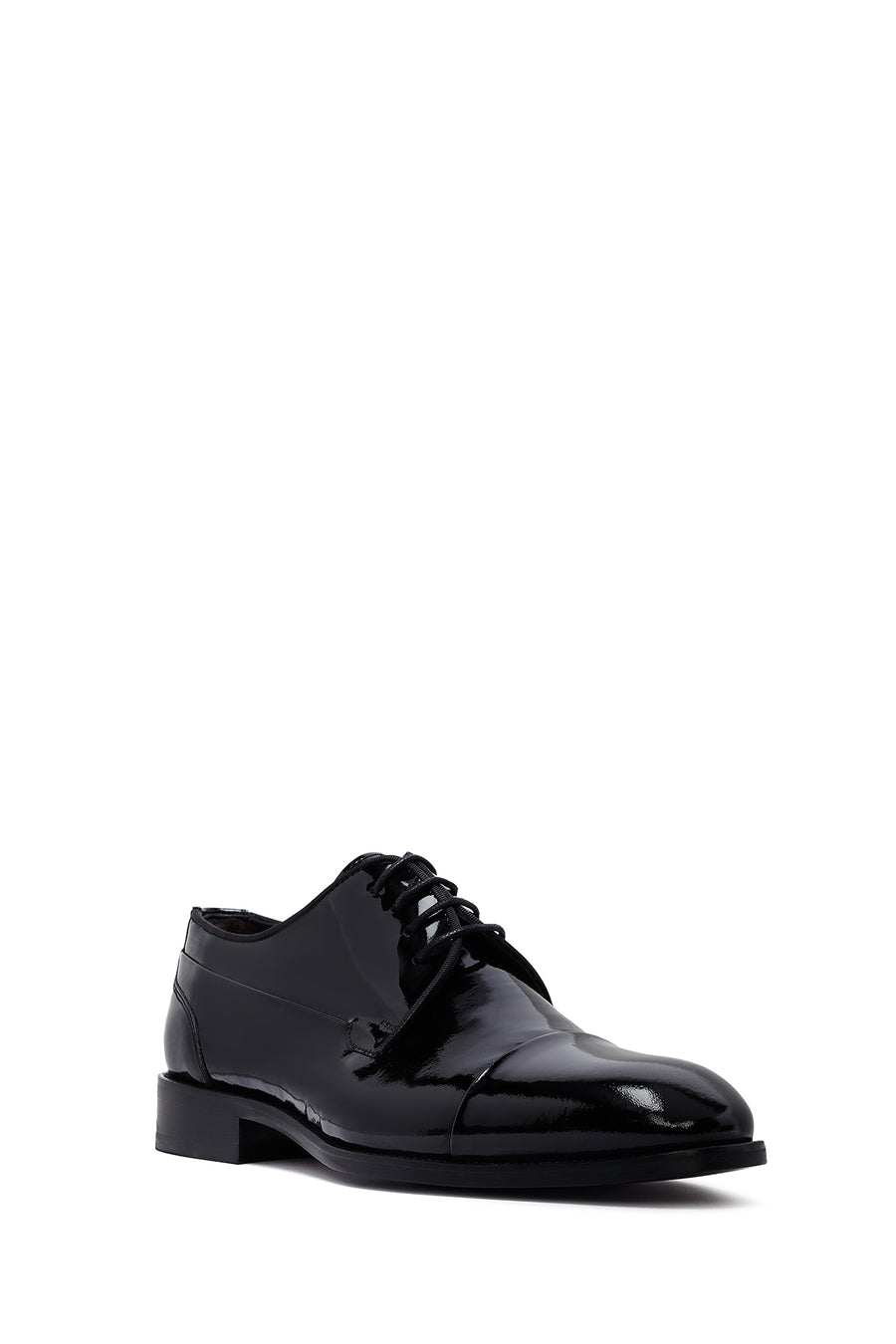 Male Black Lace-Up Leather Patent Leather Casual Shoes