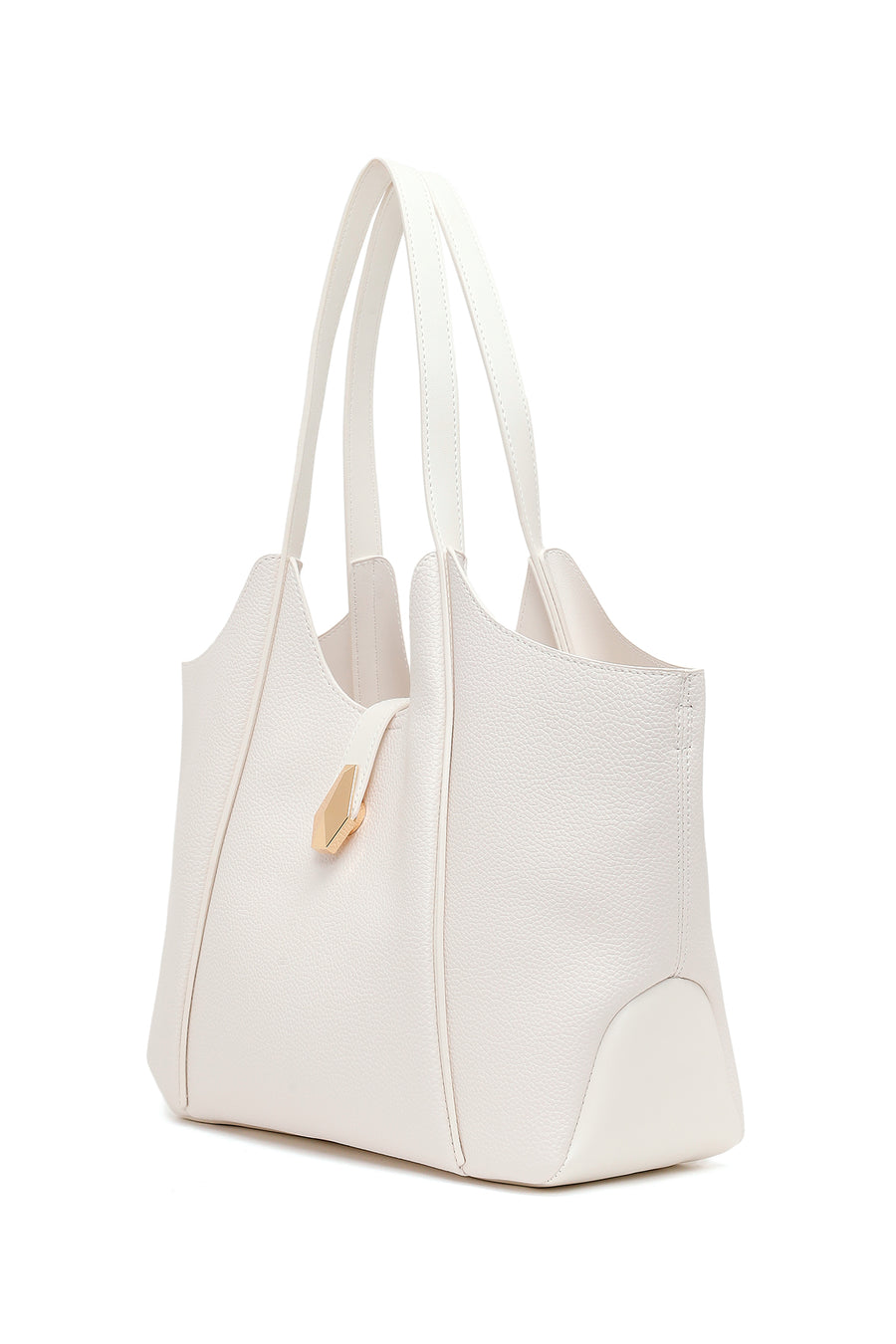 Woman White Long-Strap Shoulder Bag