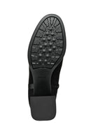 Geox Woman Black Zippered Chunky Heel Leather Boat | Derimod