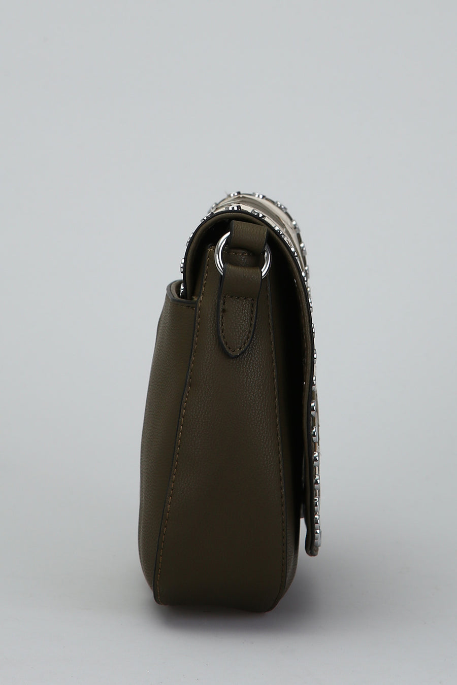 Women's Crossbody Bag with Staple Detail
