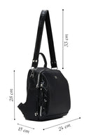 Woman Black Long-Strap Backpack | Derimod