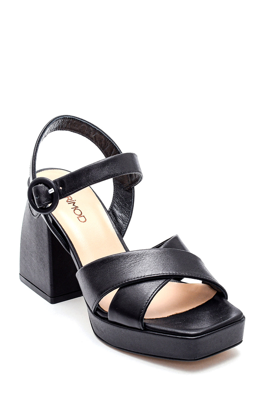 Women's Casual Platform Heeled Leather Sandals