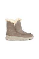 Geox Women's Beige Spherica Suede Leather Boots | Derimod