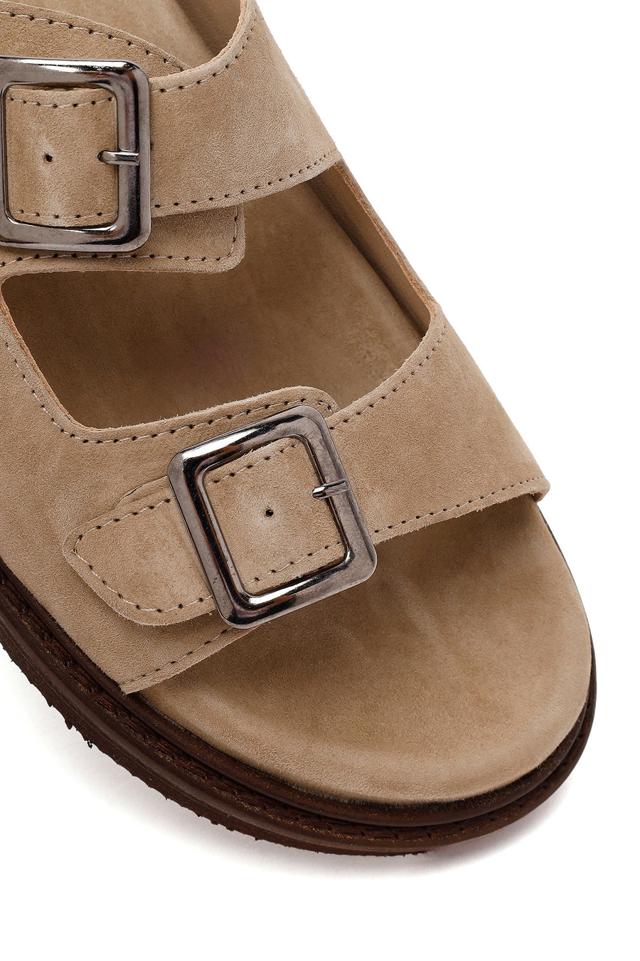 Male Beige Strappy Suede Slipper