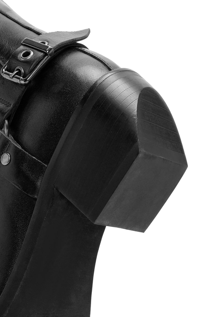 Women's Black Heeled Leather Cowboy Boots