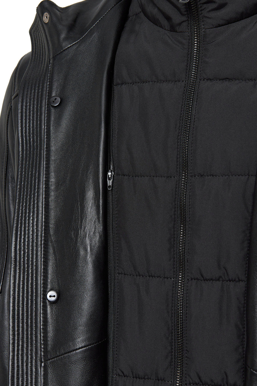 Nathan Men's Black Leather Coat