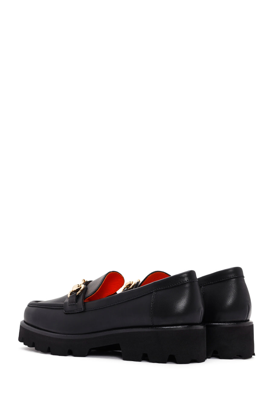 Derimod Flex Women's Black Thick-Soled Leather Masculine Loafer