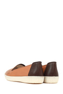 Woman Tan Leather Comfort Shoes | Derimod