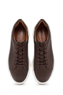 Male Brown Lace-Up Thick-Soled Leather Sneaker | Derimod