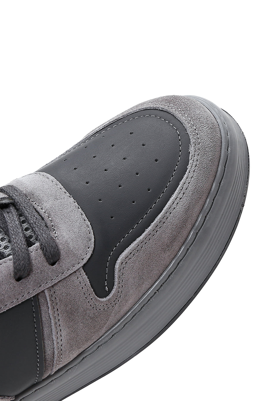 Men's Gray Leather High Top Sneaker