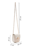 Women's Cream Long Strap Braided Mini Crossbody Bag | Derimod