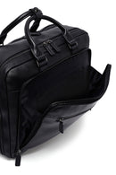 Men's Black Long Suspender Leather Briefcase | Derimod