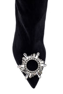 Women's Leather Stone Suede Heeled Boots | Derimod
