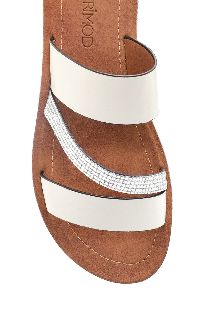 Women's White Stone Slippers