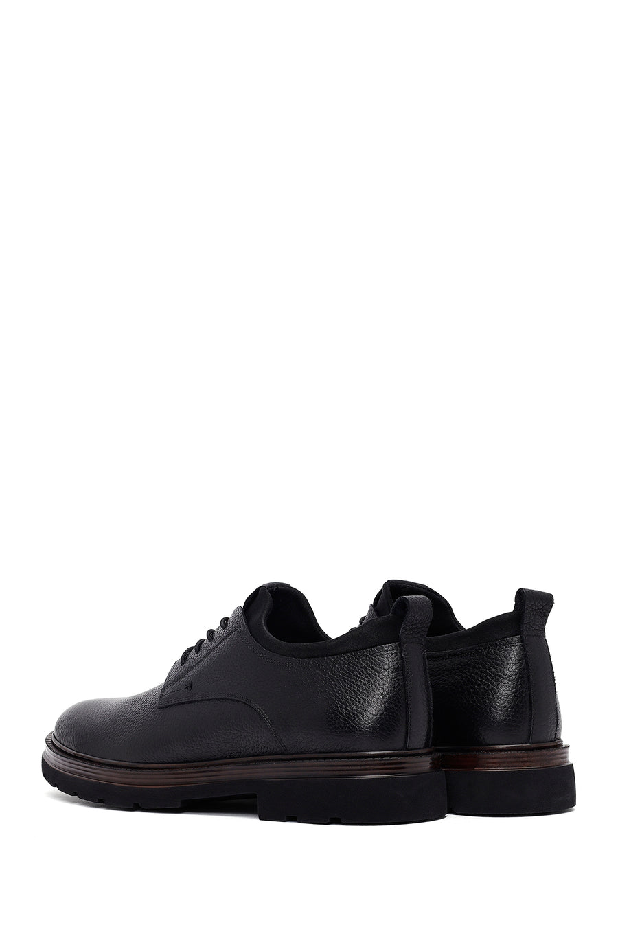 Male Black Lace-up Leather Casual Shoes