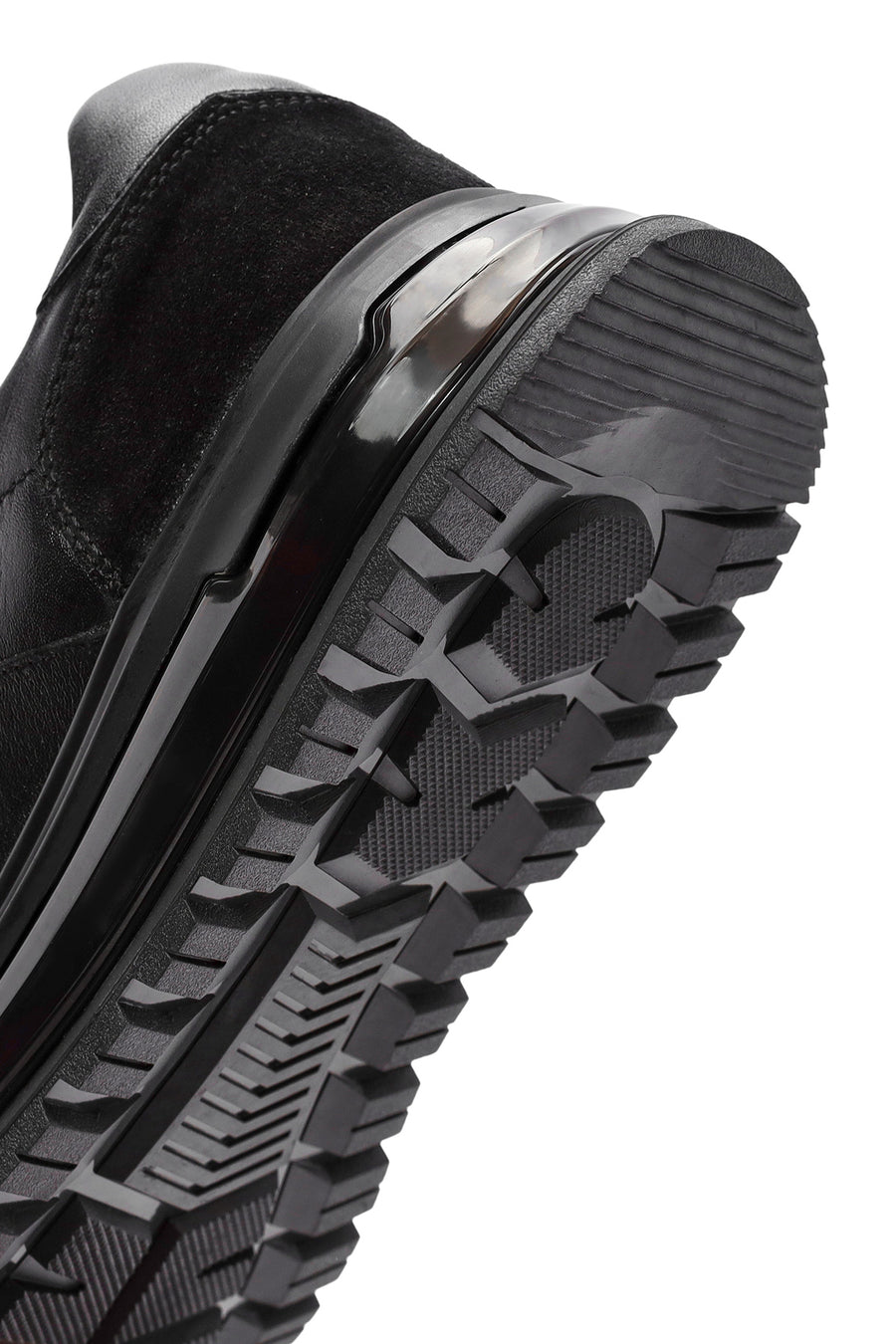 Men's Black Lace-up Leather Sneaker