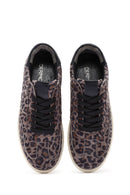 Women's Purple Lace-Up Patterned Suede Leather Sneakers | Derimod