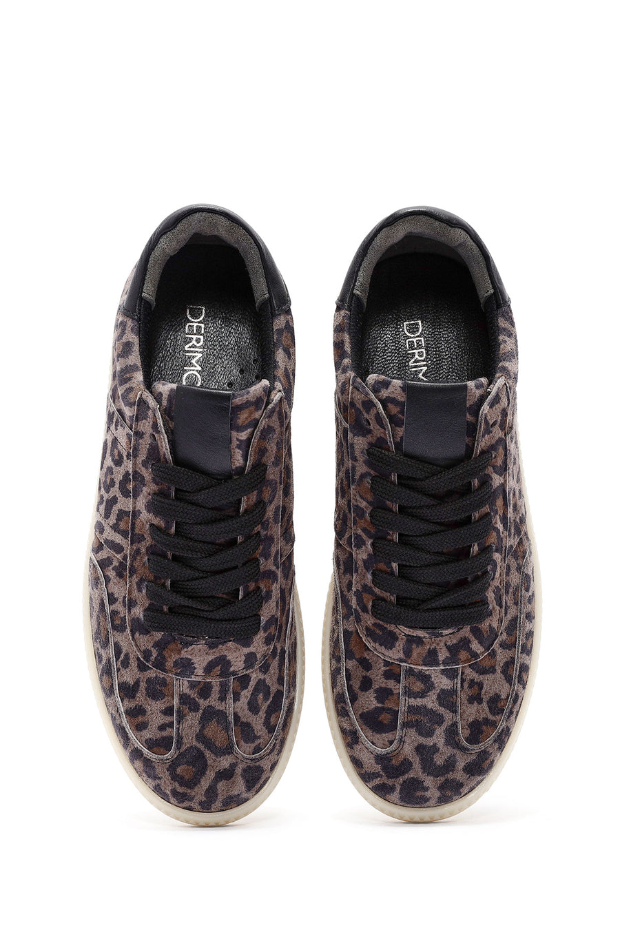 Women's Purple Lace-Up Patterned Suede Leather Sneakers