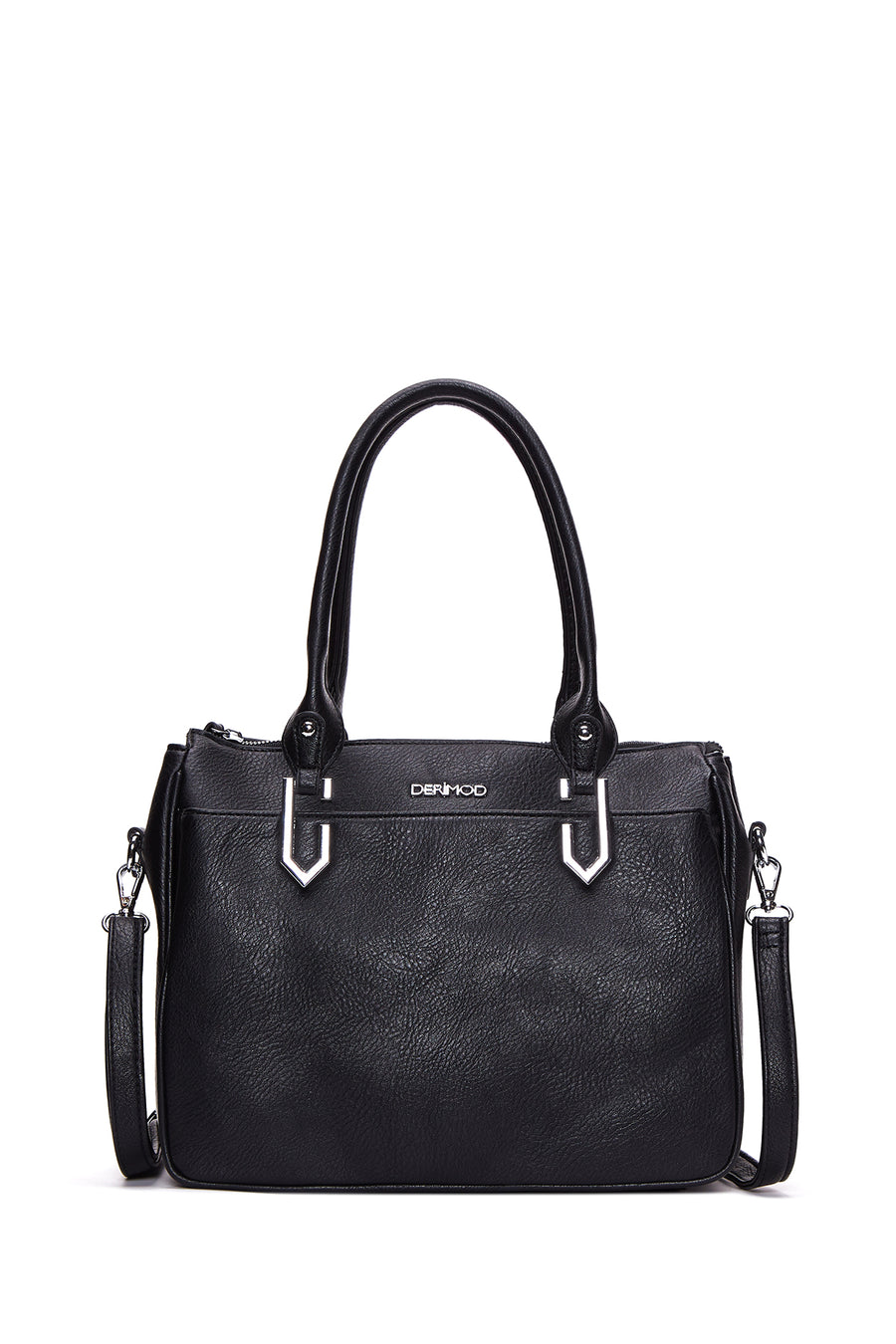 Woman Black Long Strap Printed Shoulder Bag