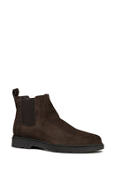 Geox Men's Brown Spherica Ec1 Suede Leather Chelsea Boots | Derimod