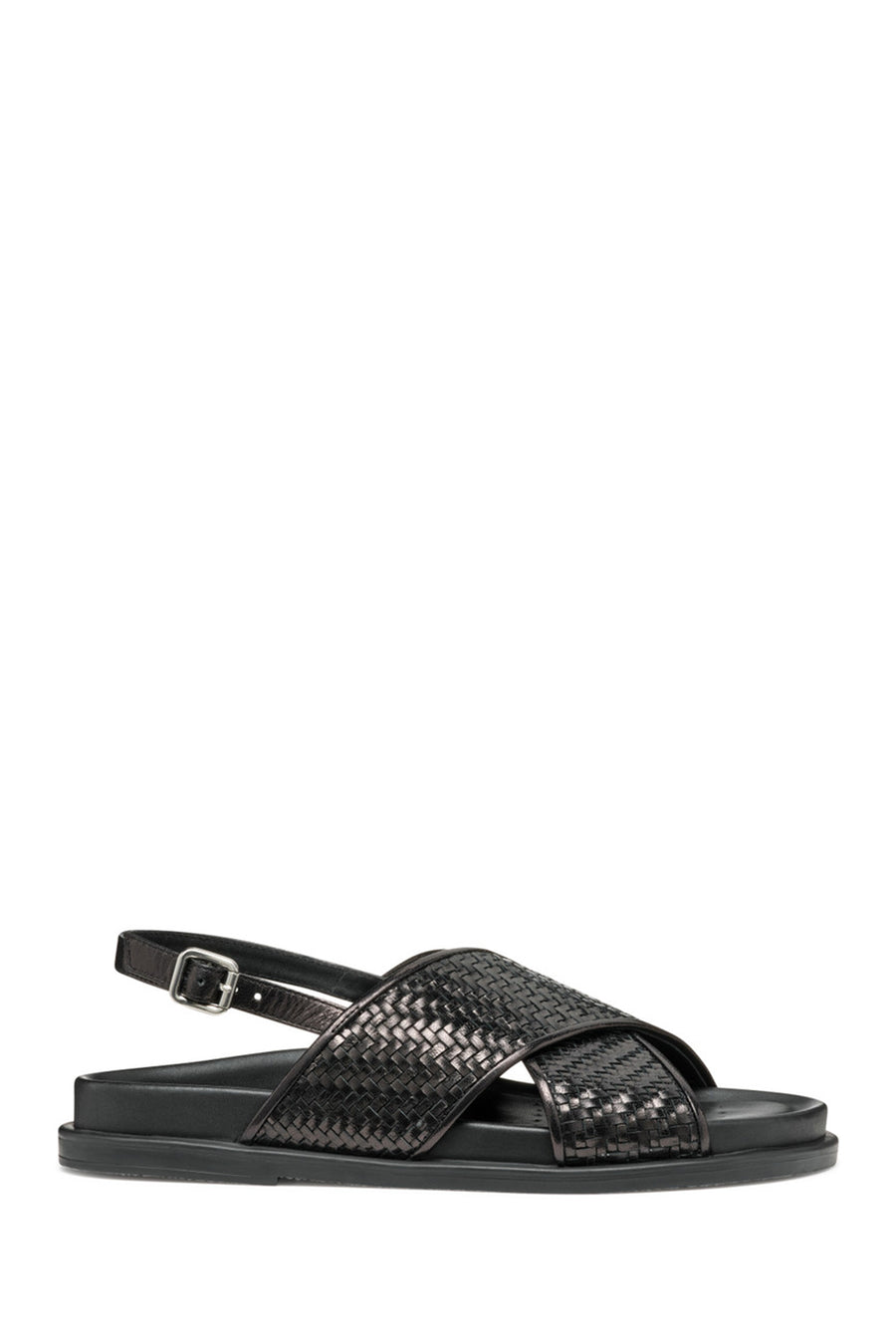 Geox Women's Black D Adelash E - Shi.Goat Lea Knitted Leather Sandals D55YWE000TCC9999 | Derimod