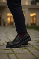 Erkek Siyah Deri Casual Loafer | Derimod