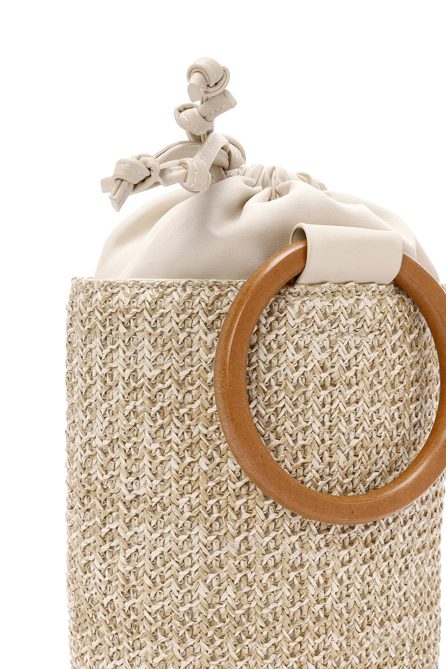 Women's Cream Straw Handbag