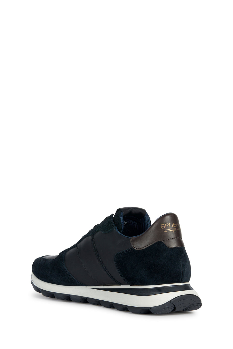 Geox Men's Black Spherica VSeries Suede Leather Sneakers