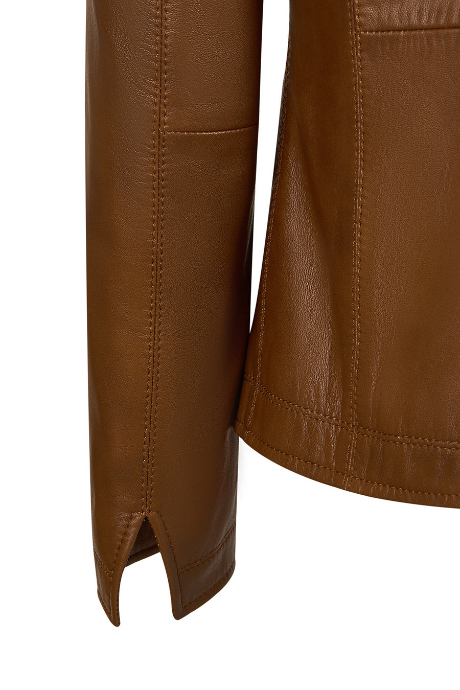 Martha Woman Camel Short Leather Jacket