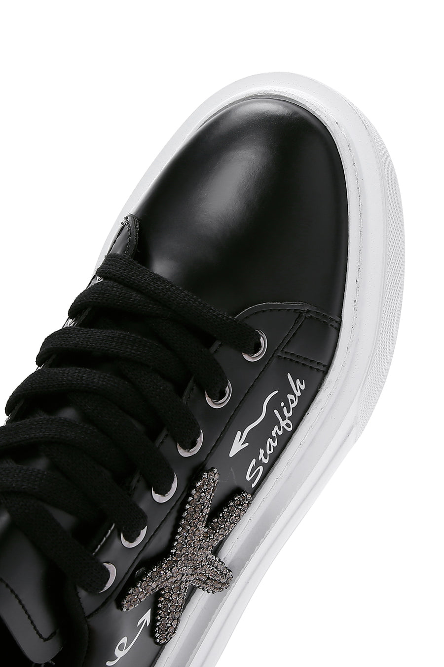 Women's Black Stone Thick Soled Sneaker