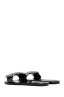 Women's Black Jelly Stone-Embellished Slippers | Derimod
