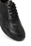 Male Black Lace-Up Leather Sneaker | Derimod