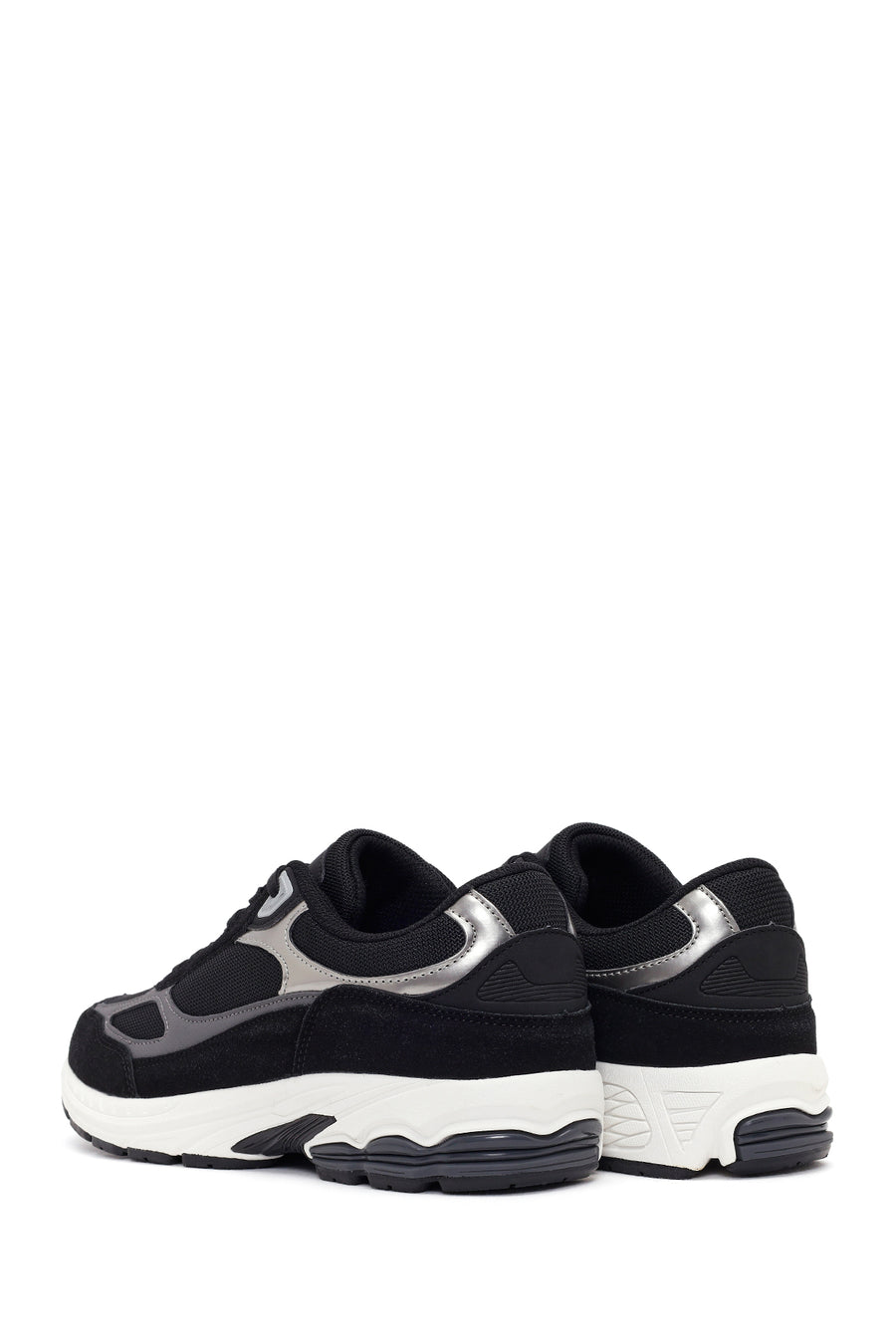 Erkek Siyah Kalın Tabanlı Bağcıklı Sneaker