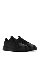 Male Black Lace-up Leather Sneaker | Derimod