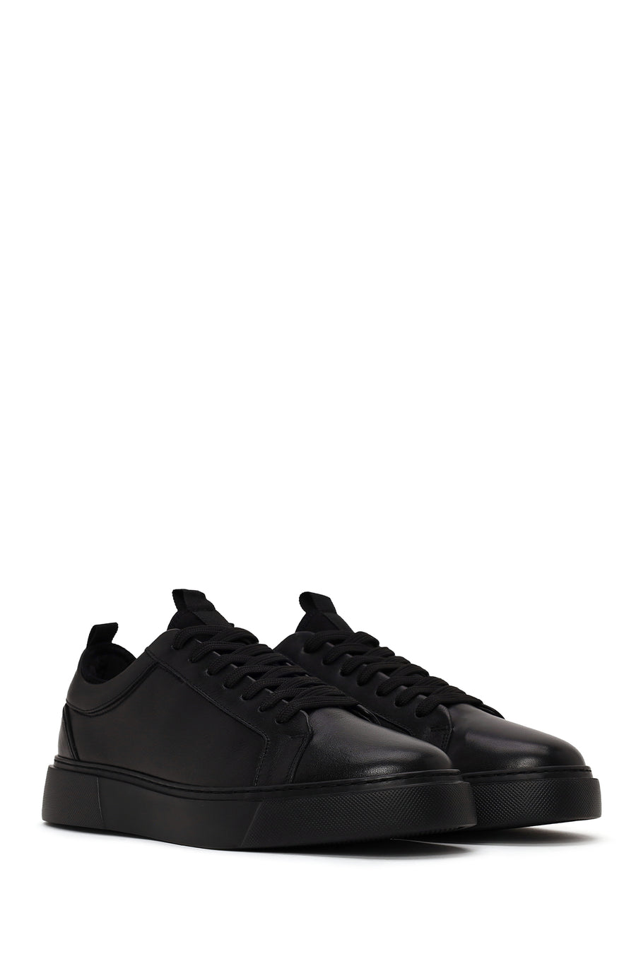 Male Black Lace-up Leather Sneaker