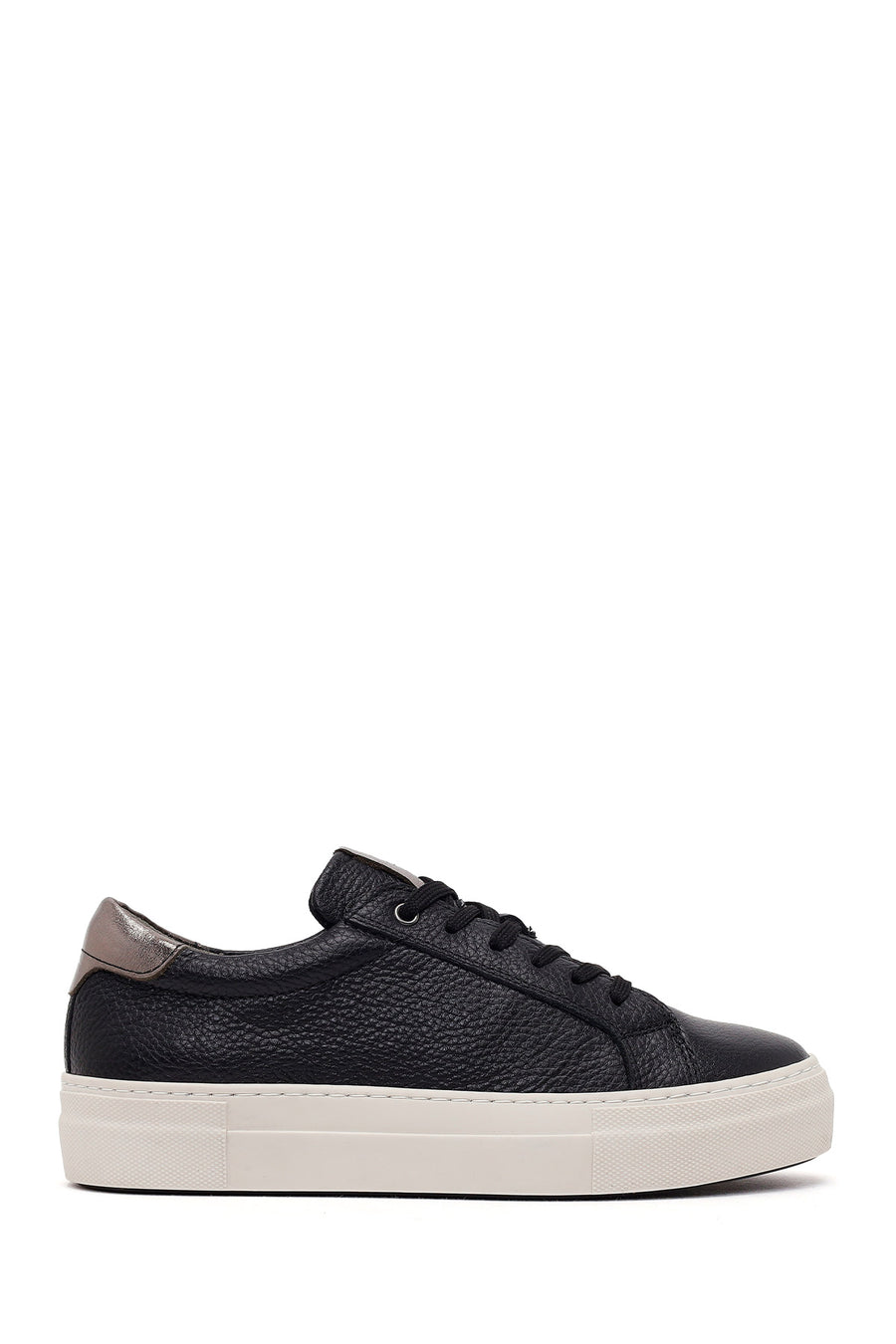 Kadın Siyah Bağcıklı Deri Sneaker AF320002DF | Derimod