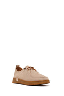 Women's Beige Lace-up Suede Leather Comfort Shoes | Derimod