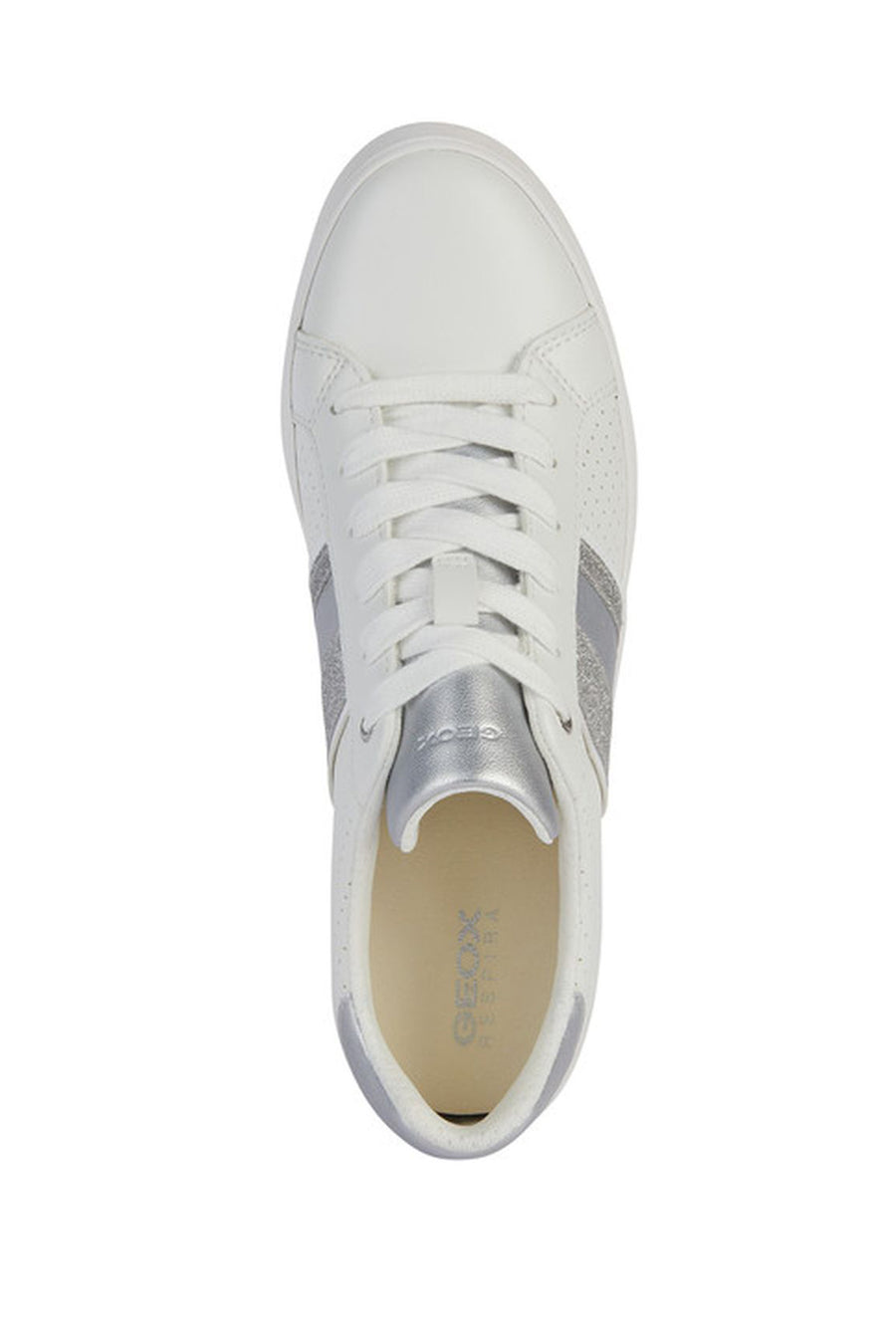 Geox Women's White Blomiee Lace-up Leather Sneaker