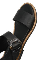 Women's Black Leather Ankle Buckle Sandals | Derimod