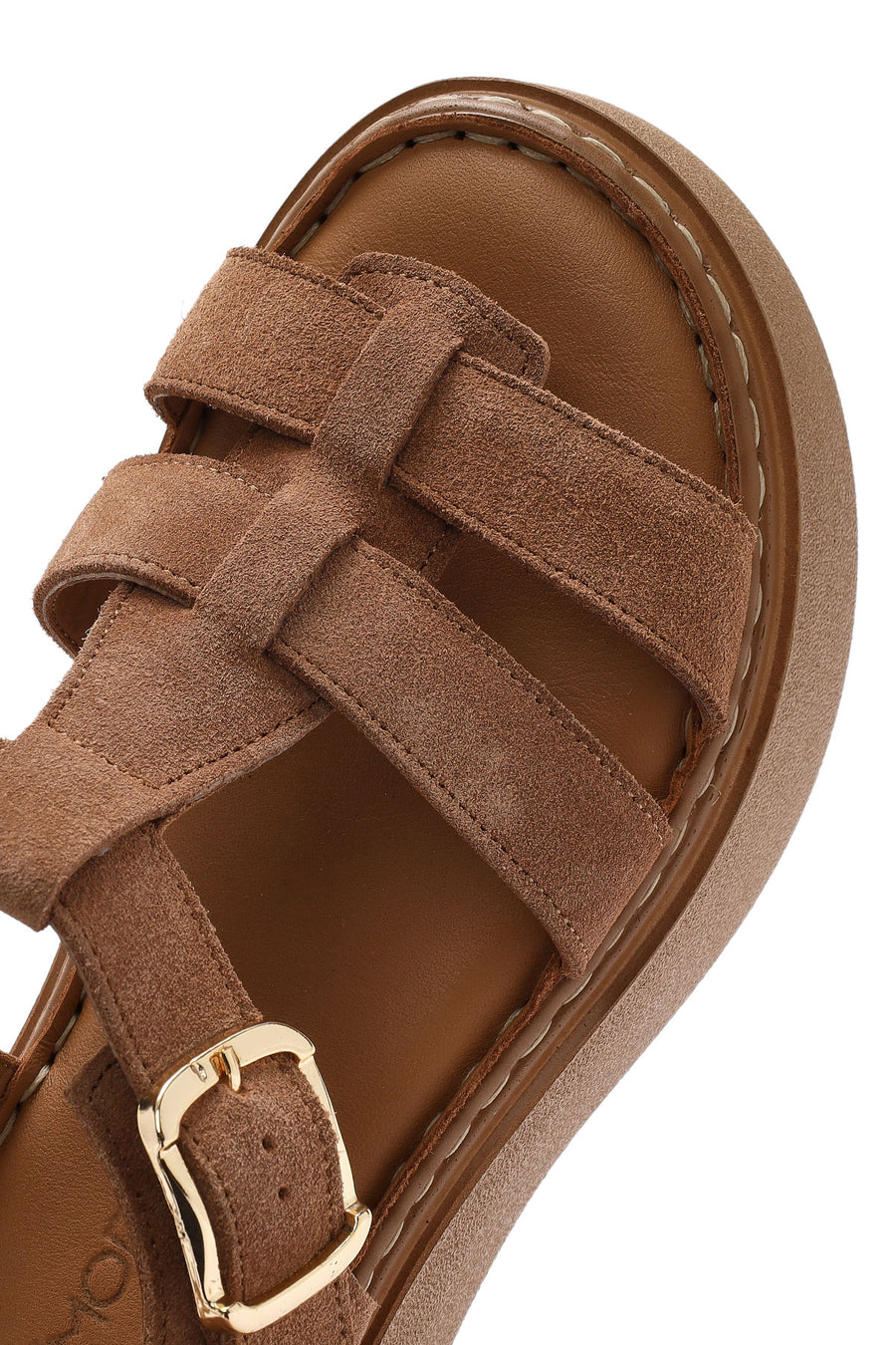 Women's Dark Powder Pink Ankle Buckle Chunky Sole Suede Leather Comfort Sandals