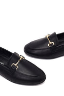 Kadın Siyah Tokalı Deri Klasik Loafer | Derimod