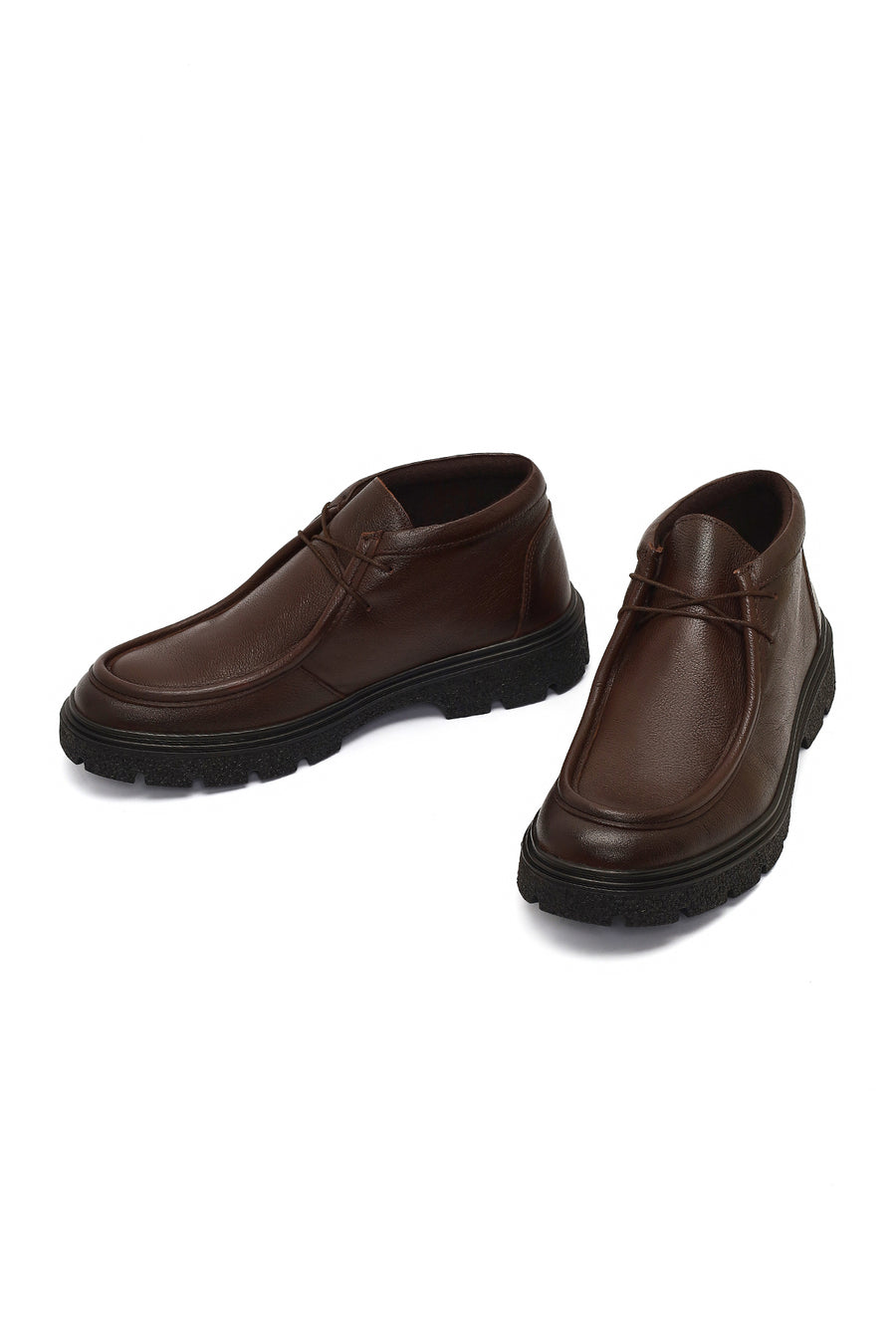 Men's Brown Lace-Up Leather Casual Boot