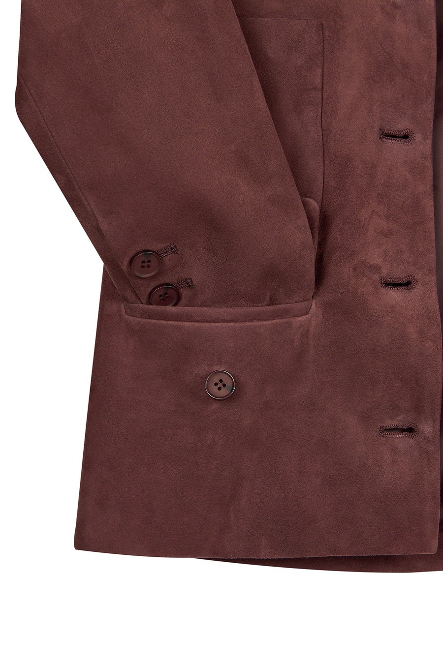 Cassandra Kadın Bordo Slim-Fit Süet Deri Ceket